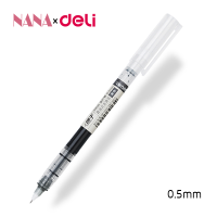 Deli ปากกาเจล 0.5mm ปากกาดำ 1/12 แท่ง ปากกาโรลเลอร์บอล หมึกคุณภาพดี ปากกา ปากการาคาถูก เครื่องเขียน อุปกรณ์การเรียน Roller Pen Nana Stationary