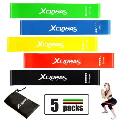 12 inch Latex Resistance Loop Bands Set of 4/5 for Women Legs and Butt Exercise  Overall Body Workout Bands with Instruction Exercise Bands