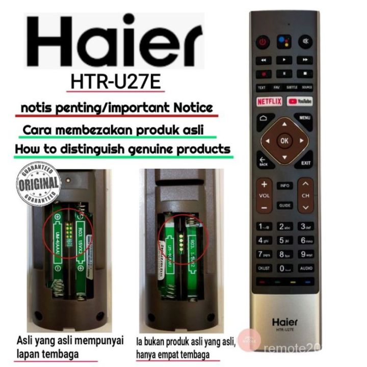 ต้นฉบับไฮเออร์สมาร์ท-android-led-การควบคุมระยะไกล-htr-u27e-กับ-netflix-youtube-h50k6ugc-h-tr-u27a-x