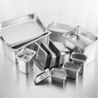 Square pots GN Pan tray Kitchen 304 stainless steel 1/9 1/6 1/4 1/3 Food pan Chafing Buffet Gastronorm Pan Containers Lid 0.6mm