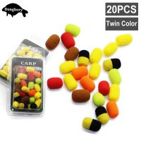 20PCS Carp Fishing Boilies Carp Bait Pop Up Beads Twin Color Foam Baits Floating Fishing Balls Fishing Method Feeder Tackle Tool