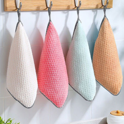 Microfiber Cloth Cleaning Rags Scouring Pad Cotton Dish Supplies Household Goods Comfort for Kitchen Utensils Gadgets Mat Home