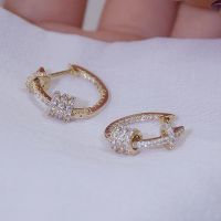 {Han ornaments}Boucles D 39; Oreilles En Zircon Plaqué หรือ14K Accessoires De Luxe Super Brillant Haute Qualité Délicat AAA