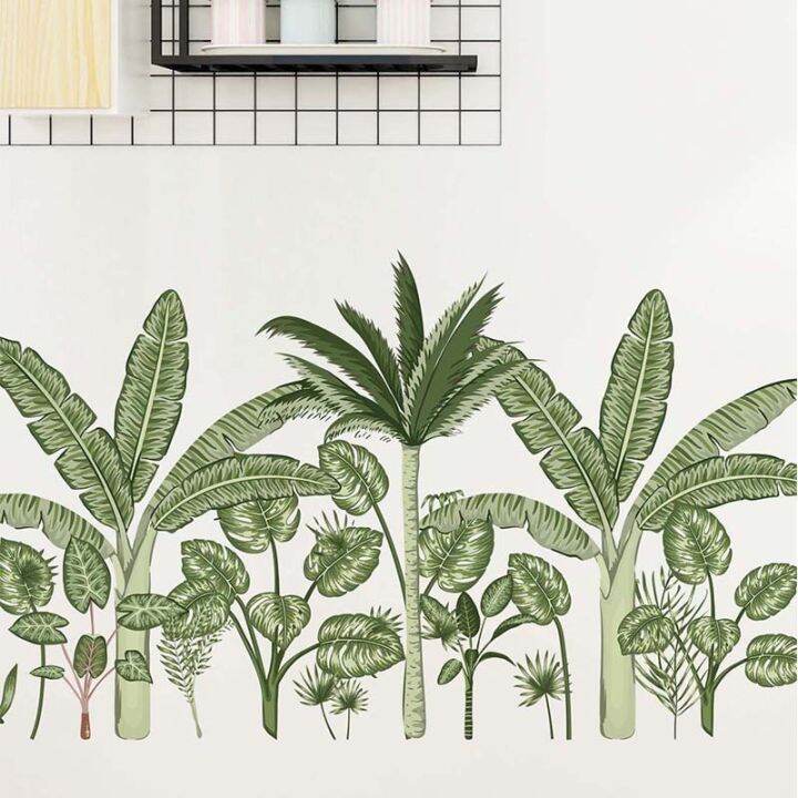 tropical-wall-stickers-home-decor-diy-green-tree-leaves-removable-vinyl-mural-art-vegetation-wallpaper-decoration