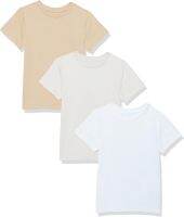 Amazon Aware Boys and Toddlers Relaxed Organic Cotton Short Sleeve T-Shirt, Pack of 3