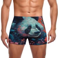 Panda Swimming Trunks Neon Colorful Fashion Durable Swim Boxers Beach Push Up Men Swimsuit Swimwear