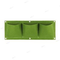 3 Pockets Green Wall-mounted Planting Bag Flowers Plant Grow Pot Wall Hanging Life Household Flower Pots Decoration 17TH