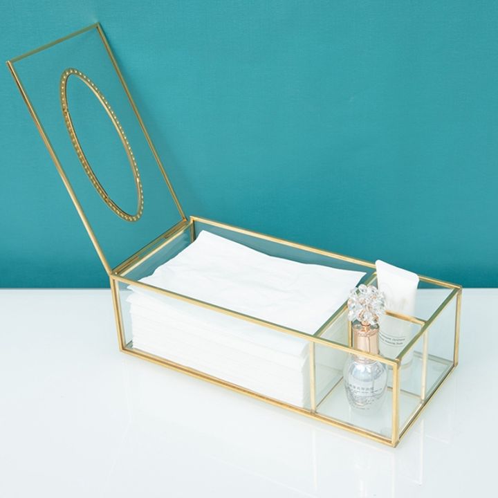 gold-tissue-box-rectangular-clear-glass-paper-tissue-box-for-home-tissue-dispenser-geometric-glass-tissue-box