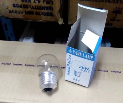 หลอดปิงปอง ยี่ห้อ WIRE LAMP ขั้ว E27 ขนาด25  และ 40W หน้าขุ่น และหน้าใส