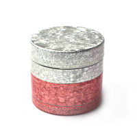 【cw】 Cross-Border New Resin Fission Pattern Zinc Alloy Grinder 40MM Four-Layer Flat Metal Grinder