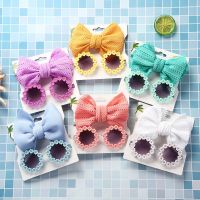 【YF】☁♞✎  2Pcs/Pack Bows Headband Round Sunglasses for Children Kids Glasses Protection Baby Hairbands