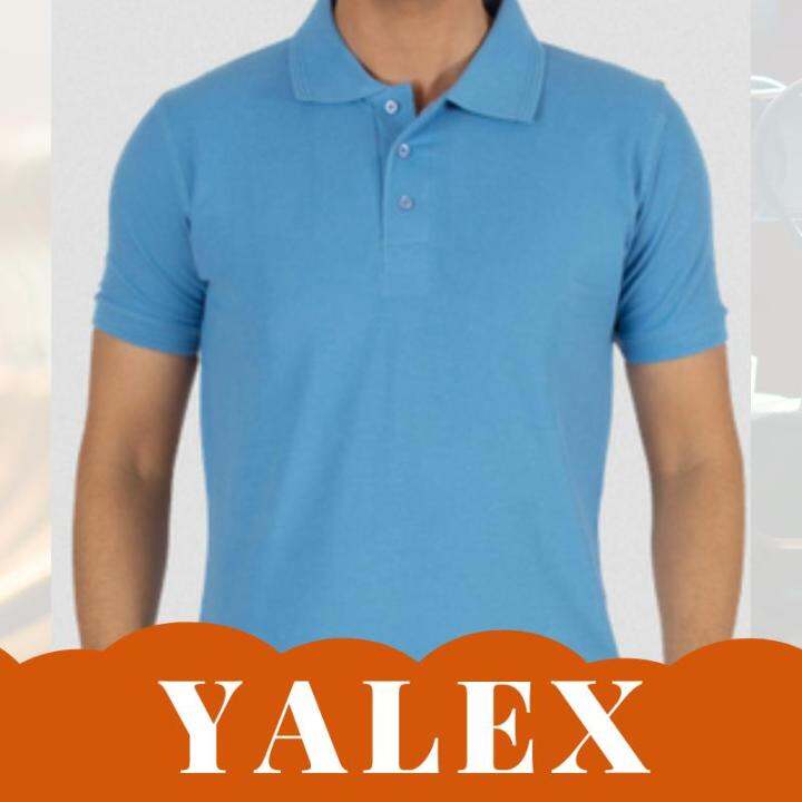 🔥Best Selling Yalex Plain Polo colored LIGHT BLUE Shirt WITH COLLAR