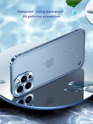 「Enjoy electronic」 With Lens Protection Back Case For iPhone 13 12 Pro Max Aluminum Luxury Ultra Thin Metal PC Cover