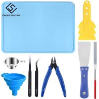 【YP】 Resin Printer Tools with Silicone Mat Plier File Tweezer Filter Scraper Plastic Remove