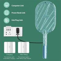 【CW】 Usb Rechargeable Lamp With Base Holder Handheld Electric Insect Racket 1200mah 2 In 1 Fly Swatter Trap 3500v