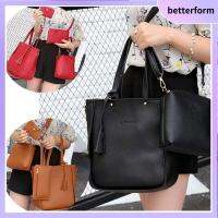 BETTERFORM 4Pcs/set หนังพียู กระเป๋า Crossbody แบบพกพาได้ ความจุสูงมาก กระเป๋าแบบสะพายไหล่ แฟชั่นสำหรับผู้หญิง ลำลองแบบสบายๆ ชุดกระเป๋าผู้หญิง ผู้หญิงผู้หญิงผู้หญิง