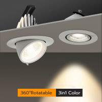 โคมไฟดาวน์ไลท์  แบบฝังฝ้า ทรงกลม ปรับหน้าได้ ขั้ว LED หลอดไฟดาวน์ไลท์ Downlight