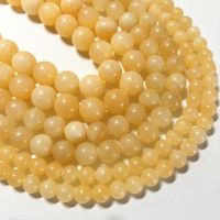 Natural Yellow Calcite round beads stone bead smooth charm gemstone For Jewelry Making DIY women Bracelet necklace Cables