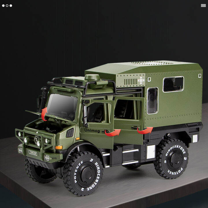 1-28-unimog-u5000-rv-orv-off-road-รถ-motorhom-รถรุ่น-diecasts-amp-ของเล่นยานพาหนะรถของเล่นเด็กของเล่นสำหรับของขวัญเด็ก