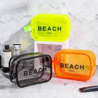 PVC Large Capacity Portable Wash Bag Toilet Bag PVC Transparent Fitness Beach Swimming Bag Cosmetic Storage Bag Makeup Organizer