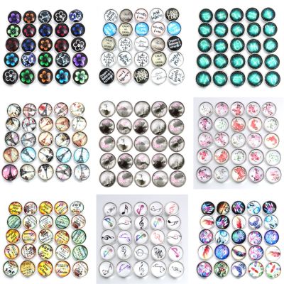 ₪ 10pcs/lot Mixed Interchangeable Snap Jewelry Dream Pattern Letters Glass Charms 18mm Snap Button Jewelry for 18mm Snaps Bracelet
