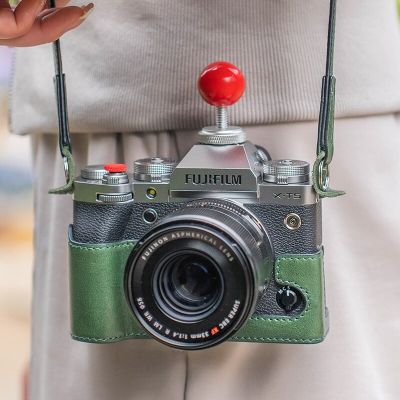 Shelv Fuji บอดี้สูทกระเป๋ากล้อง XT30 XT4 XT5 X-T5ทำด้วยมือของแท้กระเป๋ากล้องหนังวิดีโอครึ่งกระเป๋ากล้อง X100v XS10