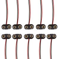 10Pcs T-Type 9V Battery Snap Lead Wires Holder Line Connector  Plastic Hard Shell Buckle Lead Wire Holder Line Length 15CM