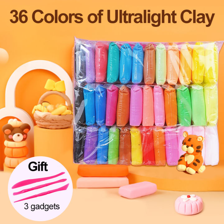 36 Colors Air Dry Clay Magic Clay Safe and Non-Toxic Modeling Clay ...