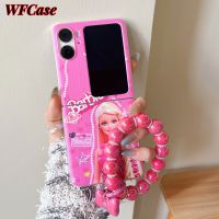 WFCase เคสสำหรับออปโป้ไฟนด์ N2ฝาพับลายเจ้าหญิงอะนิเมะน่ารัก (+ สร้อยข้อมือ) เคสโทรศัพท์เคสป้องกันกล้องแบบเต็ม