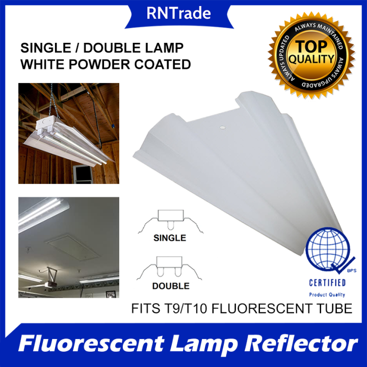 Industrial Housing Powdercoated White Steel Reflector 4ft, Fluorescent