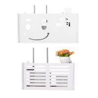 Wireless Storage Box Wood-Plastic Shelf Wall Hangings Bracket Cable Storage Home Decor