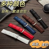 ❀❀ Cowhide watch with plain genuine leather unisex pin buckle universal waterproof sweatproof breathable simple fashion