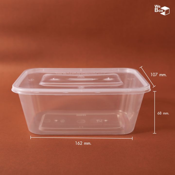 กล่องพลาสติกเหลี่ยมใส-ฝาพลาสติก-650-750-1000-1500ml-กล่องอาหารพลาสติก-กล่องข้าว