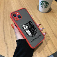 เคสสำหรับ Apple โทรศัพท์ iPhone 15 Plus 15 Pro ผ่าพิภพไททันโจมตี,กองทหารหน่วยสอดแนม,Recon Corps,Jiyuu No Tsubasa เคสโทรศัพท์แบบแข็งมีน้ำค้างแข็งโปร่งใสคลุมทั้งหมดเคสป้องกันกล้อง