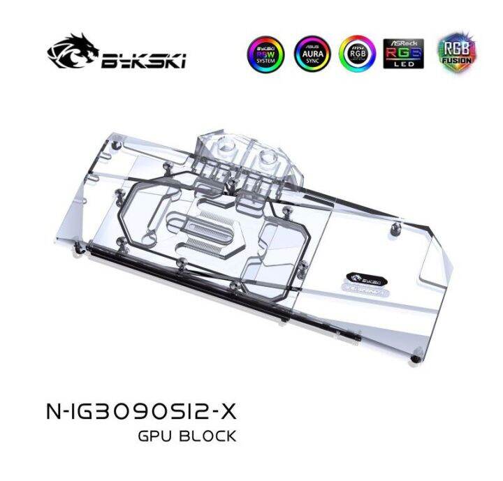 bykski-3090-gpu-water-cooling-block-สำหรับ-igame-n3090-2406x-si2-full-cover-cooler-cpu-gpu-n-ig3090si2-x