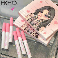 HKHO ชุดลิปโคลน6ชิ้น/เซ็ตของเบ็ตตี้เด็กผู้หญิงผ้ากำมะหยี่ Lipstik Tahan Lama ลิปเคลือบริมฝีปากผิวด้าน