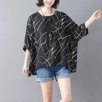 COD SDFGERTYTRRT Oladivi Plus Size Fashion Print Batwing Sleeves Summer Blouses Women Large Size Tops Korean Ladies Oversized Casual Loose Simple Basic Shirts Blusas 2331 L XXL 3XL 4XL 5XL 6XL N709