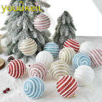 Yulikeit ลูกบอลคริสมาสต์8Cm,ลูกบอลของตกแต่งวันคริสต์มาสตุ้มห้อยพลาสติกโฟมแตกของตกแต่งต้นคริสต์มาสจี้ต้นไม้แขวน DIY วันหยุด
