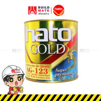 สีทองอะคริลิค สีทองน้ำมันอะคริลิค ผิวเรียบเนียน รุ่น AG-123 HATO ( ขนาด 1 ลิตร ) อยู่ได้ทนนานนับ 10 ปีโดยไม่หมองดำ