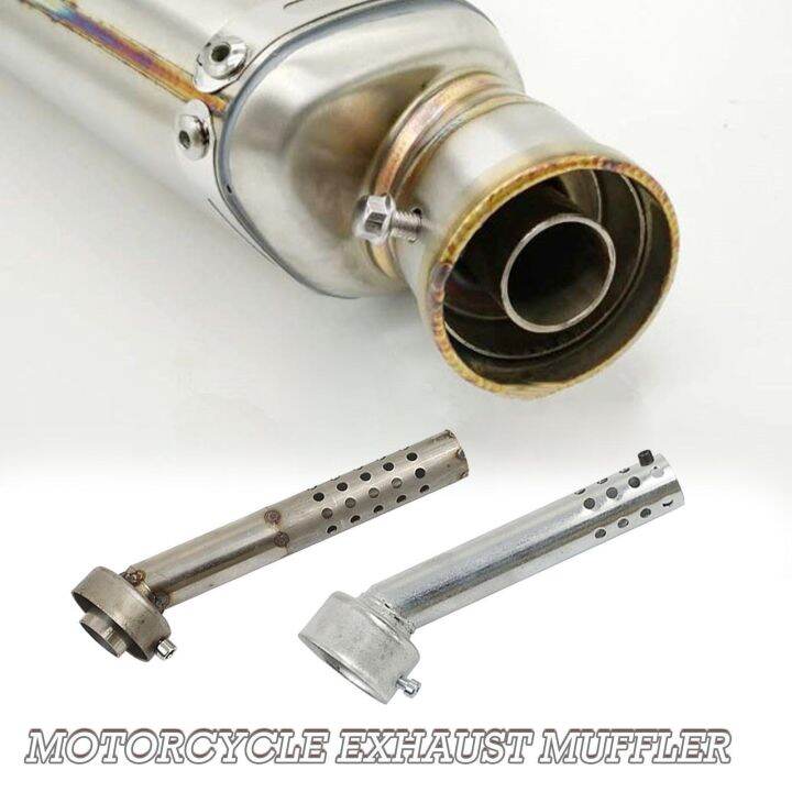 Universal 48mm Aluminum Motorcycle Angled Exhaust Insert Muffler DB