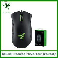 Razer DeathAdder เดิม Essential แบบมีสายเมาส์สำหรับเล่นเกมส์เมาส์6400DPI ออปติคอลเซ็นเซอร์5ปุ่มแยกต่างหากสำหรับเกมเมอร์ Meimiao แล็ปท็อป PC