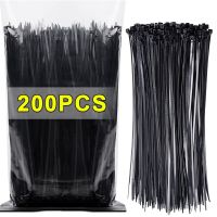 200/100Pcs Nylon Cable Ties Adjustable Self-locking Cord Ties Straps Fastening Loop Reusable Plastic Wire Ties For Home Office Cable Management
