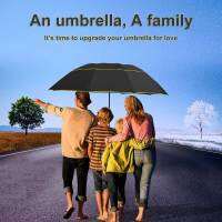 【CC】Big Top Quality Umbrella Windproof 3 Floding Double Cloth Strong Family Fun Outdoor Parapluie Rainproof Sun-proof Large Parasol