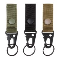 Outdoor Tactical Hanging Key Hook Clip Clamp Buckle Hook Clip Nylon Webbing Molle Belt Clip Buckle Strap Hunting DIY Accessories Bag Accessories