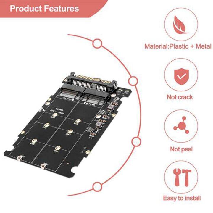 sff-8639-nvme-u-2-to-ngff-m-2-m-key-amp-b-key-ssd-adapter-pcie3-0-x16-gen3-portable-fit-for-2280-2260-2242-2230-ssd