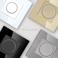 ENTUOIA Dimmer Light Switch Rotary Knob Switch Glass Frame Mechanical LED Dimmable Switch Wall Mounted Switch EU Russia Switches Shoes Accessories