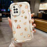 เคสเคสโทรศัพท์นิ่มสาวน่ารักลายคลื่นหมีไอศกรีมปลอกสำหรับ Samsung A71