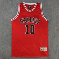 Shohoku เสื้อยืดทีมลูกบาสเก็ตบอลโรงเรียน1-15 Sakuragi Hanamichi เสื้อชุดกีฬาเครื่องแบบคอสเพลย์