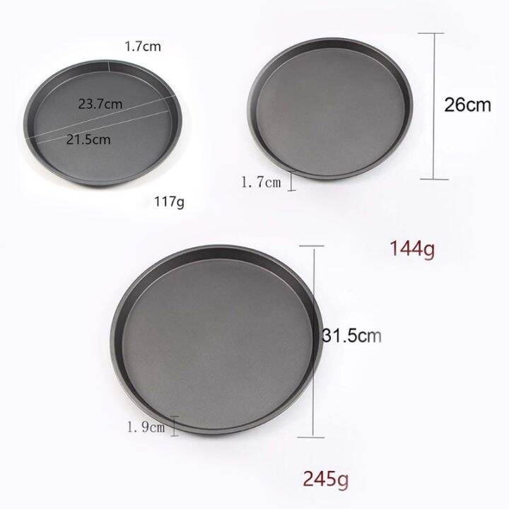 inch-non-stick-pizza-pan-carbon-steel-pizza-oven-tray-shallow-round-pizza-plate-pan-roasting-tin-baking-tools-bakewar