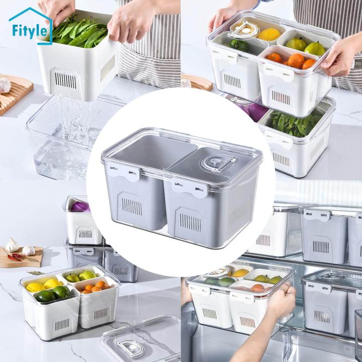 1pc Refrigerator Storage Box, Freezer Organizer, Food Container, Drawer  Separator, Vegetable & Fruit Storage, Kitchen Supplies